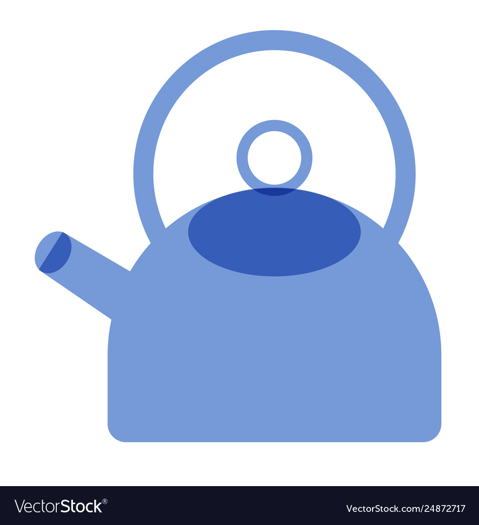 Blue kettle flat Royalty Free Vector Image - VectorStock