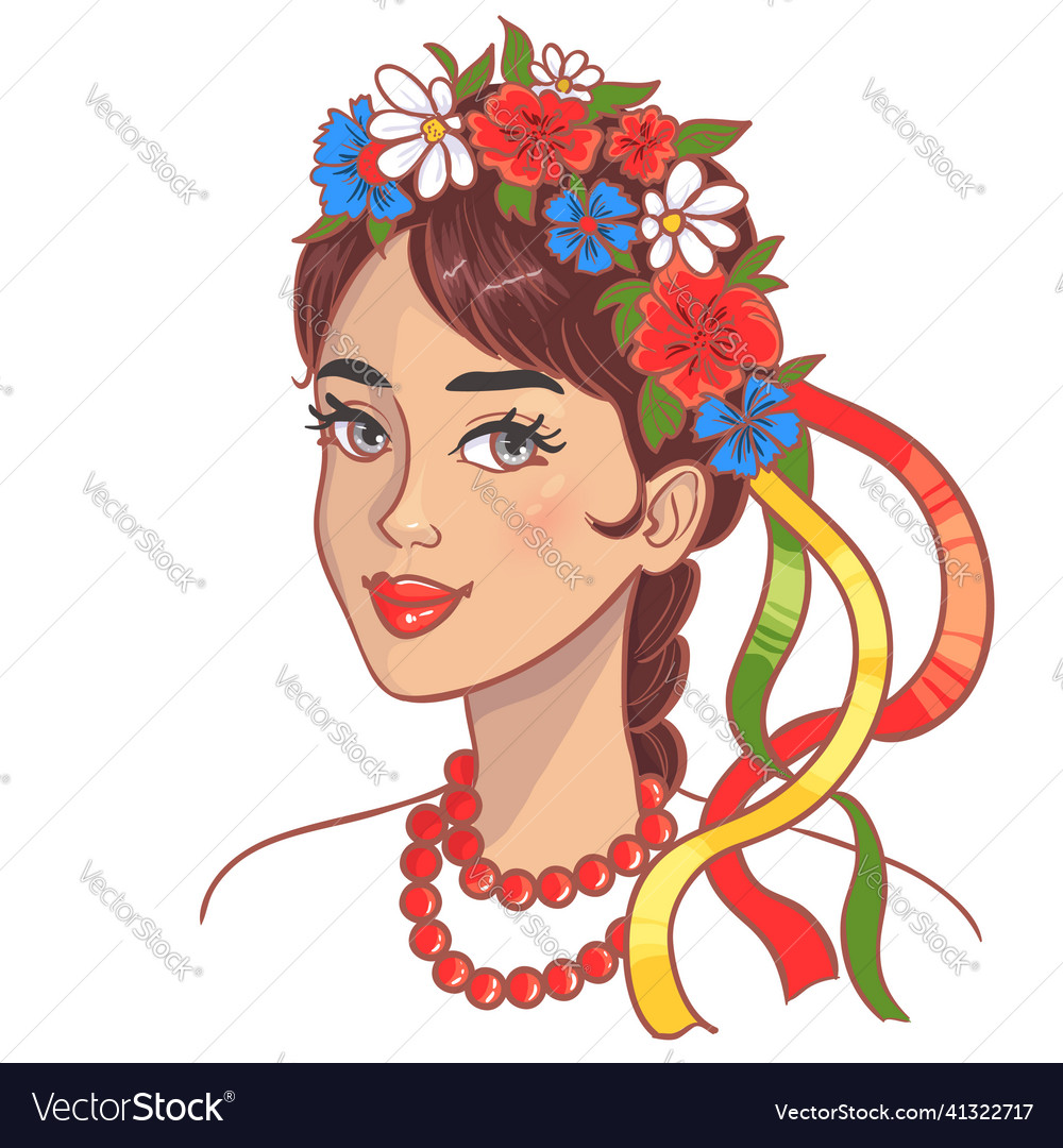 Girl in traditional ukrainian clothes Royalty Free Vector