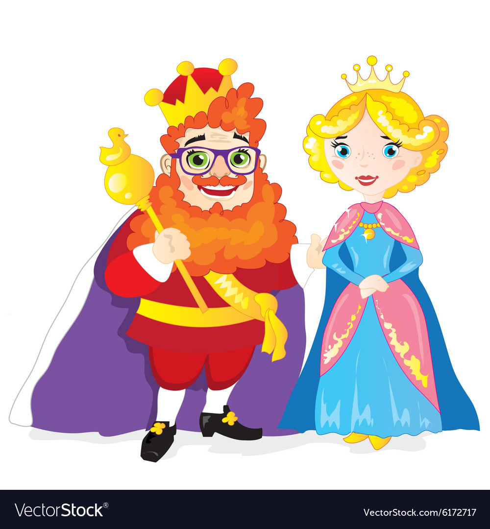 King Queen Cartoon Stock Vector