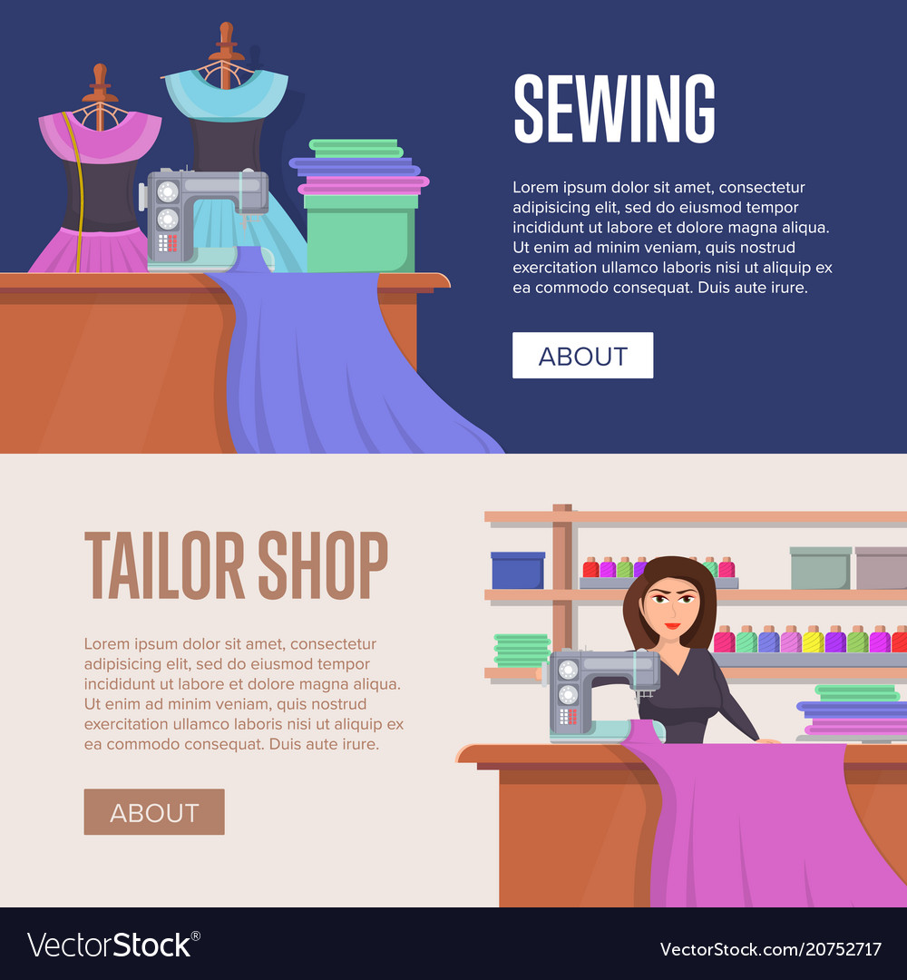tailor shop horizontal flyers set royalty free vector image flyers horizontal