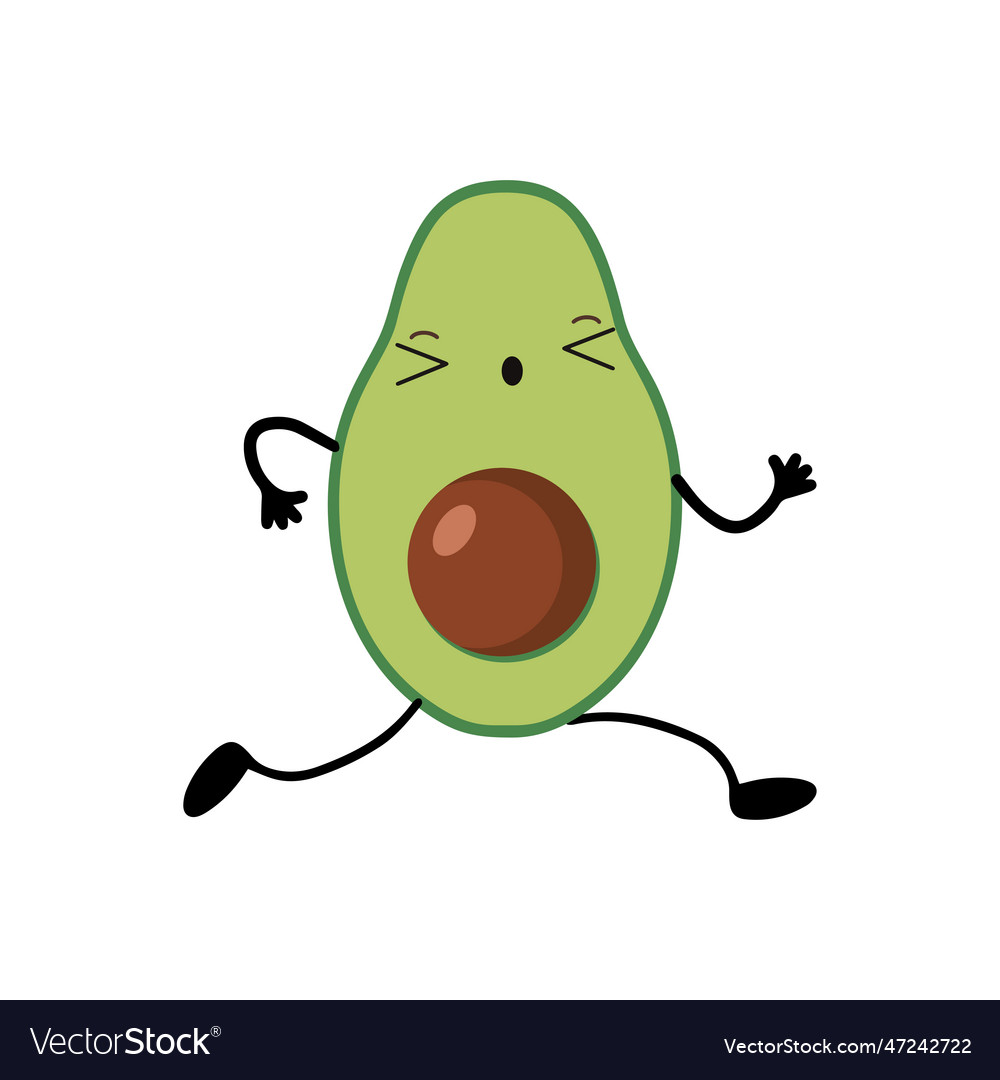 Avocado icon in kawaii style Royalty Free Vector Image