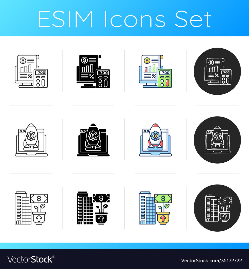 Business management icons set