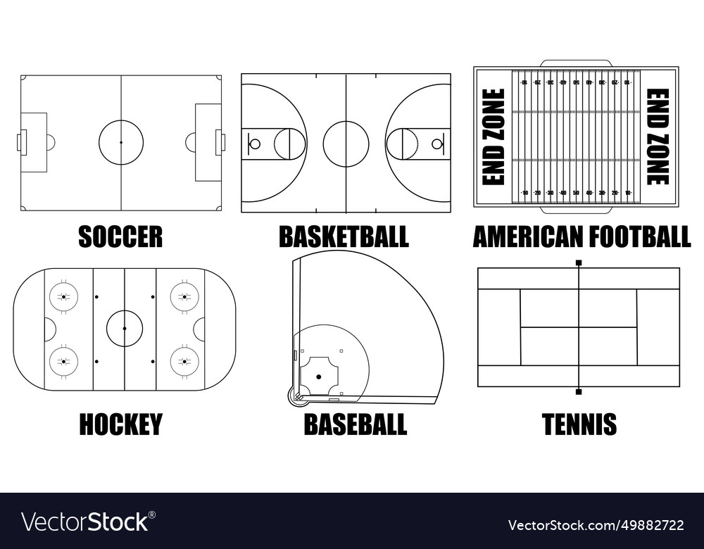 Creative of sport game fields Royalty Free Vector Image