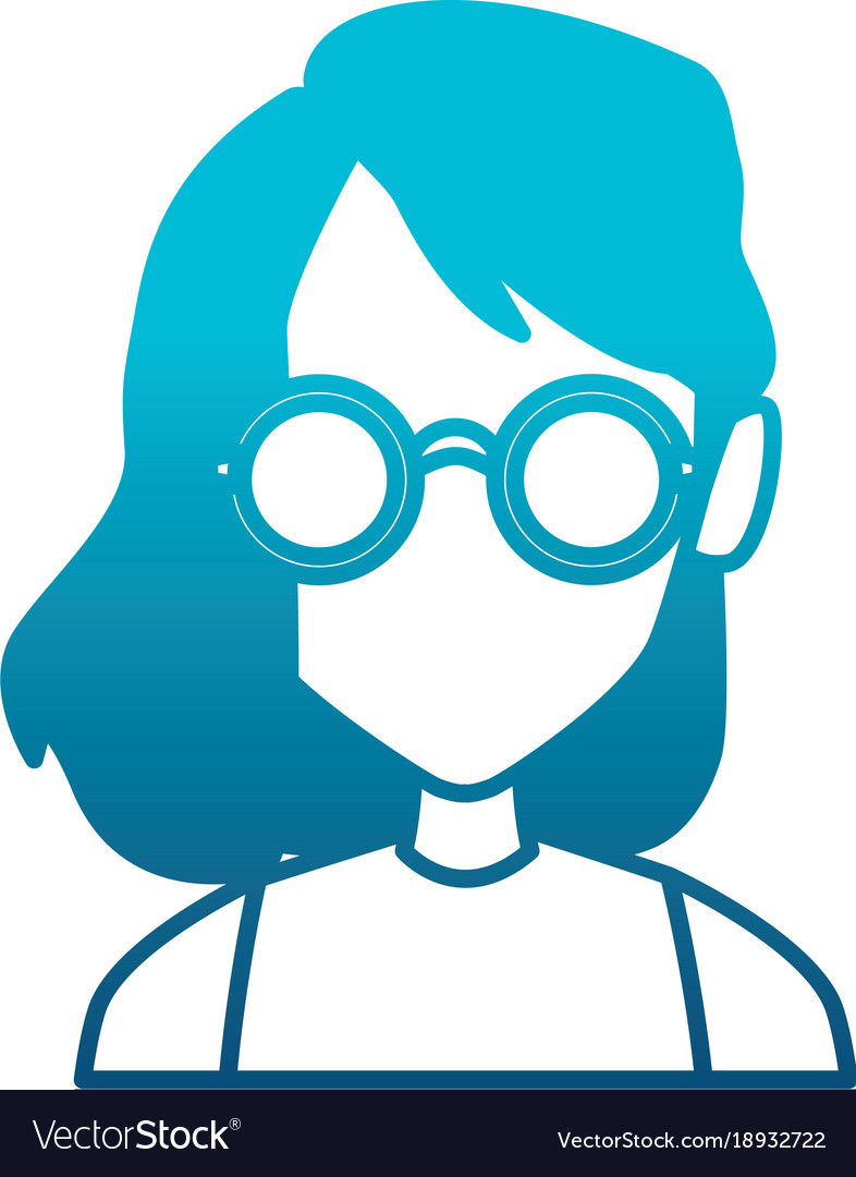 Geek girl with round frame glasses Royalty Free Vector Image