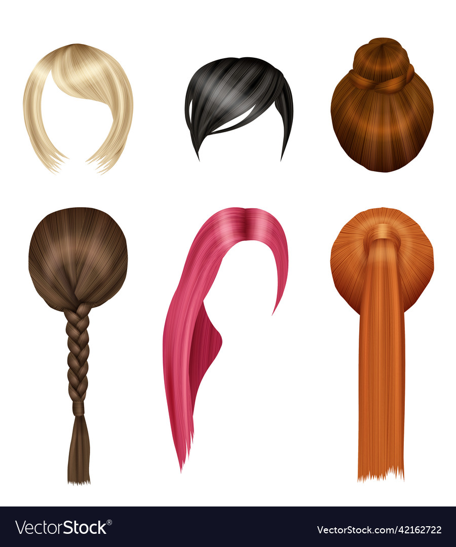 Hairs women glamour beauty girls short and long Vector Image