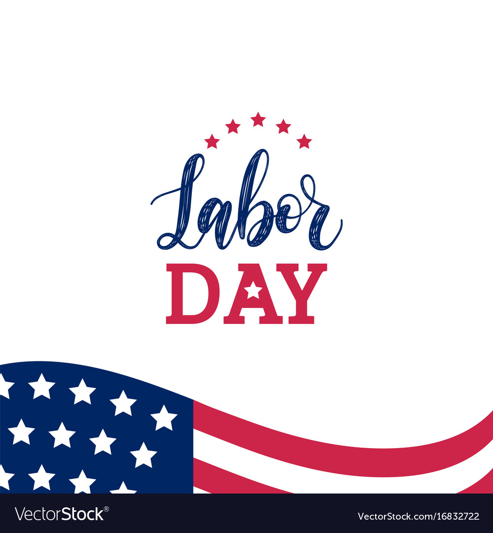 Happy labor day sale card poster with hand