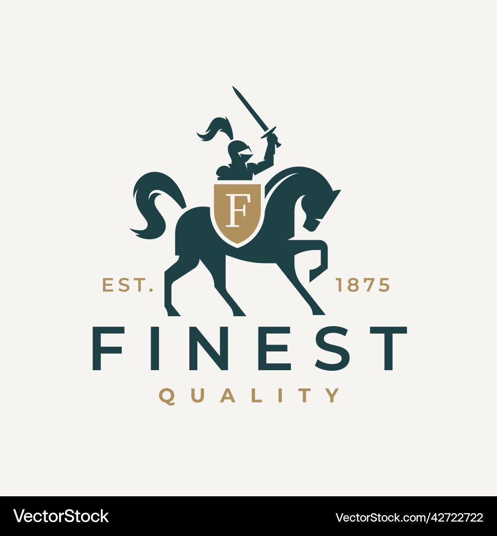Knight horse logo emblem Royalty Free Vector Image