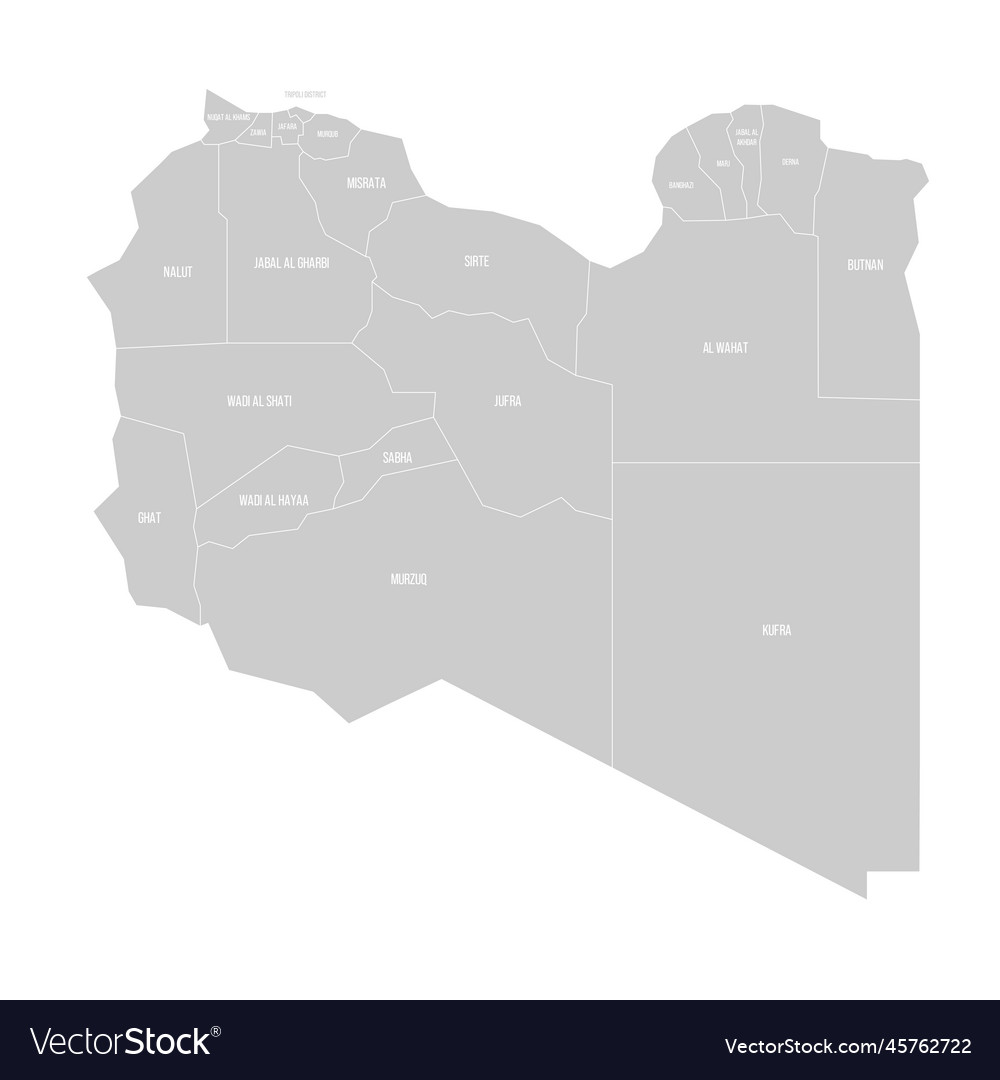 Libya political map of administrative divisions Vector Image