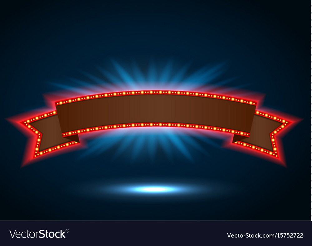 Ribbon Retro Background Light Banner With Light Bu