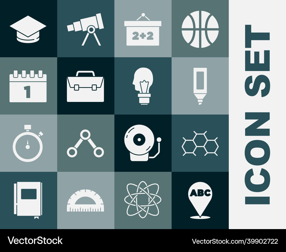 Set alphabet chemical formula marker pen Vector Image