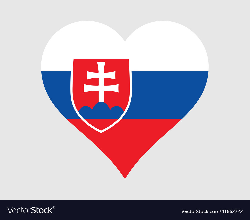 Slovakia heart flag slovak love banner icon sign Vector Image