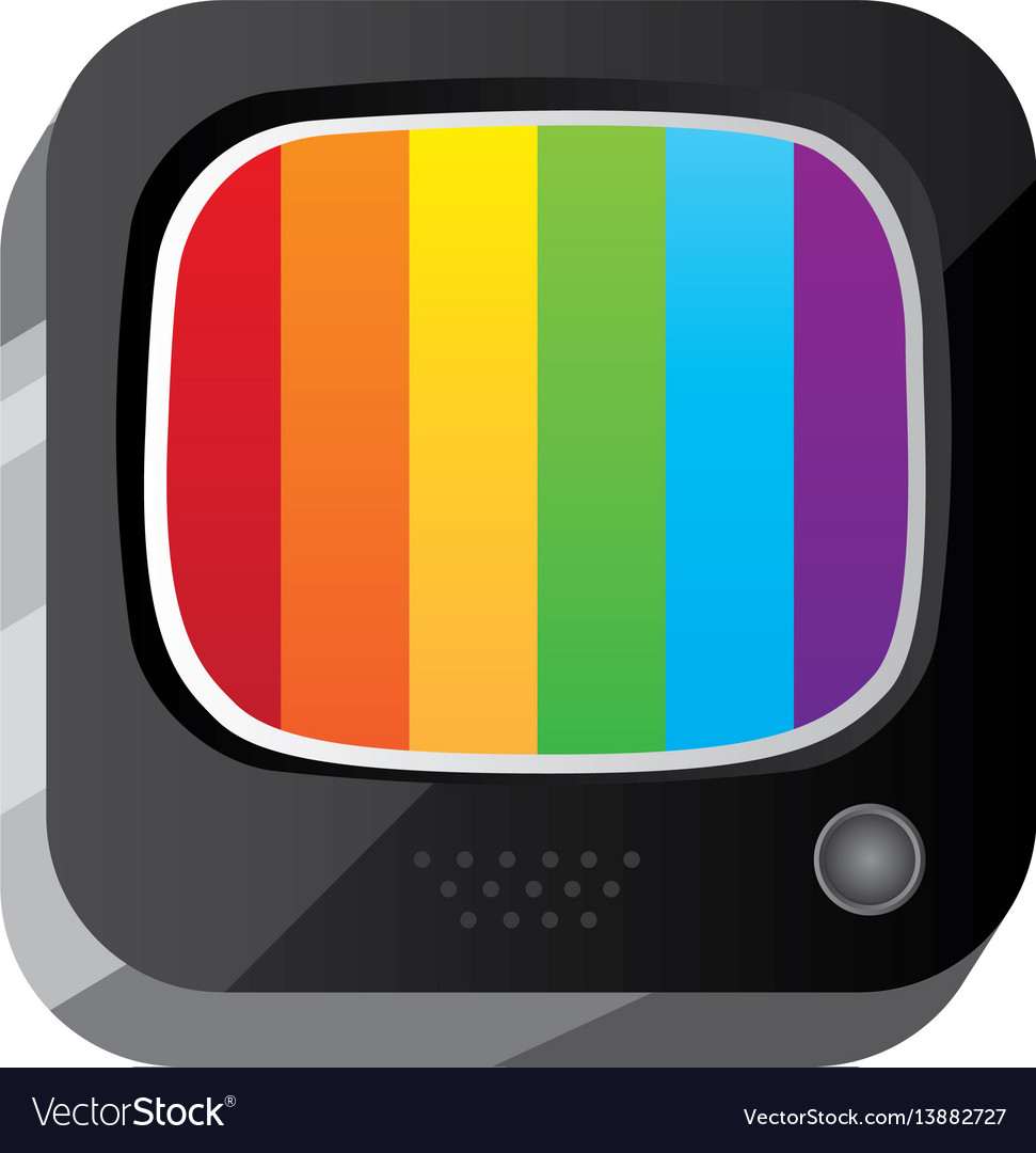 3d Button Old Television Technology Royalty Free Vector