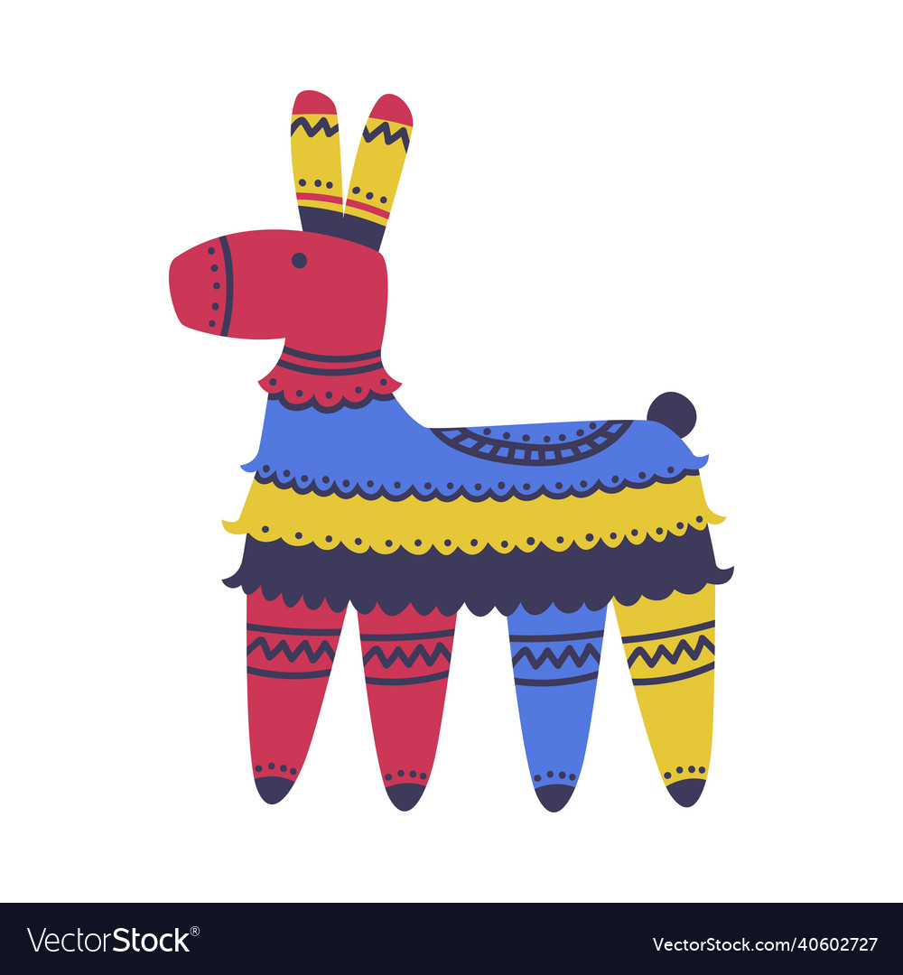 Bright decorated llama pinata as festive mexican Vector Image