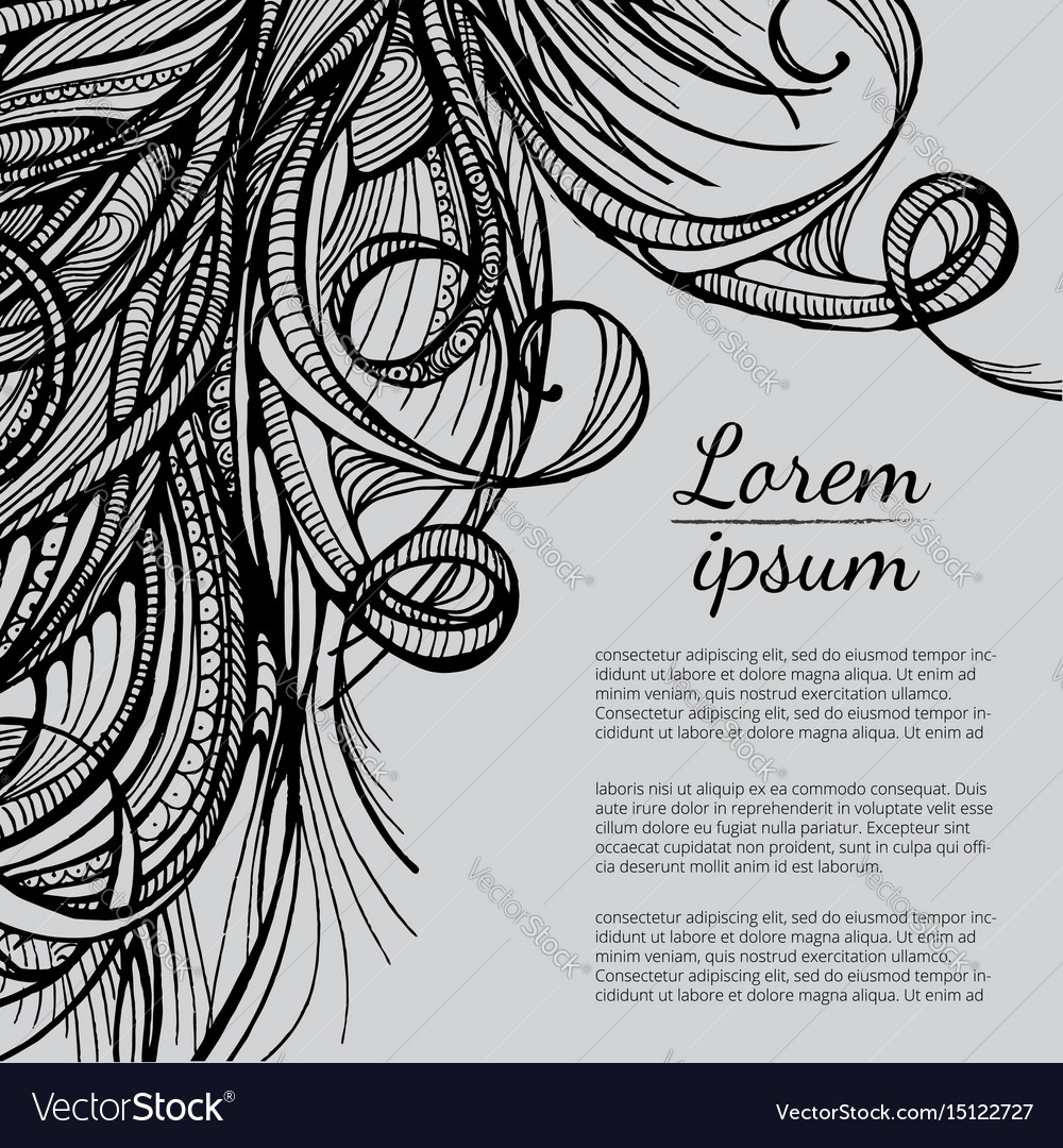 hair doodle elements sketched waves on background elements hair design inc
