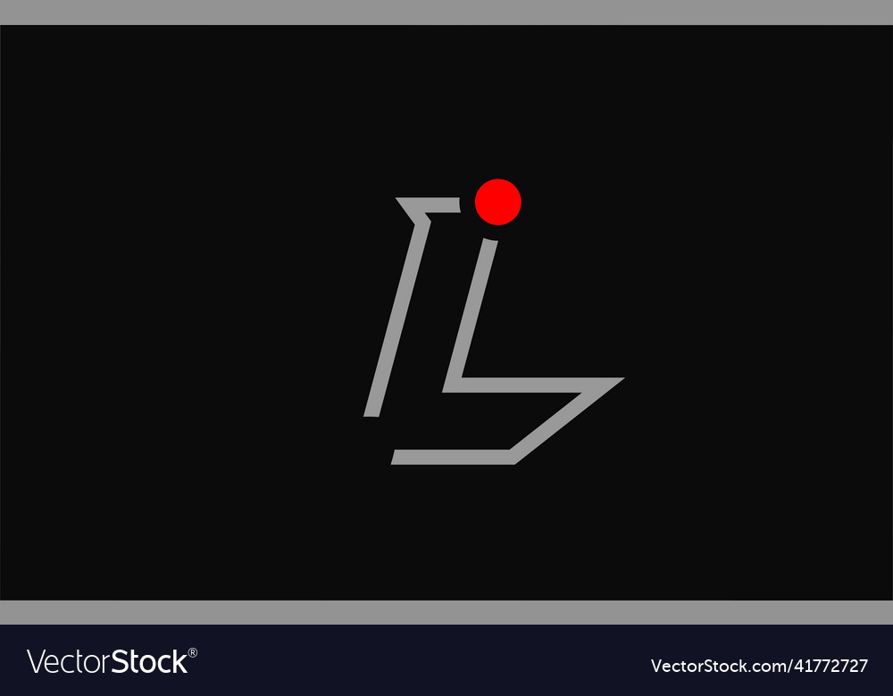 L black and white alphabet letter logo icon Vector Image