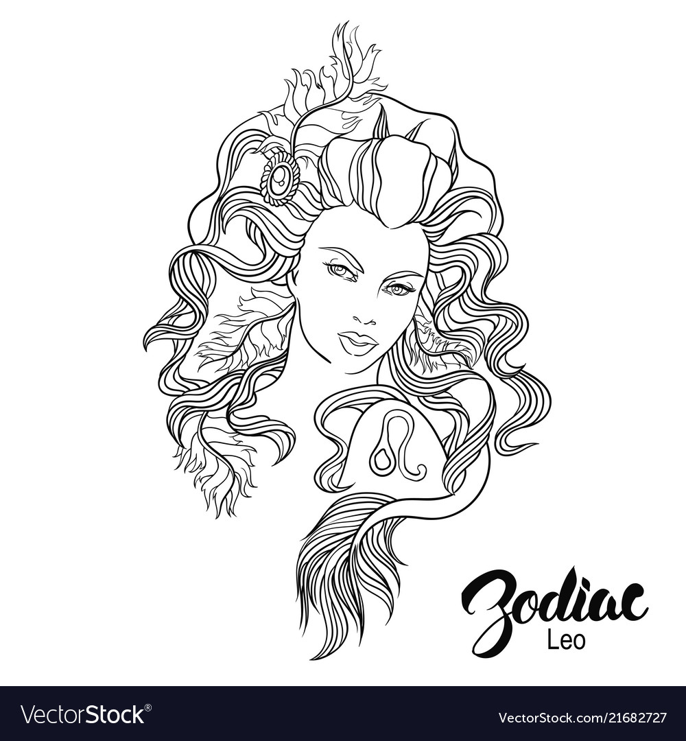 Leo Zodiac Coloring Pages Vector Images 64