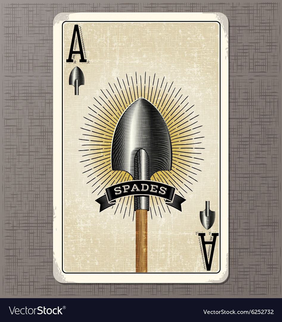 Ace of Spades. Playing Card Vintage Style. Casino and Poker. Modern Art and  Antique Background Stock Illustration - Illustration of symbol, poker:  270585491