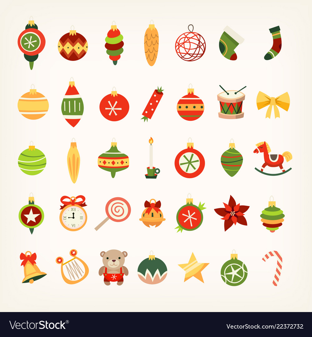 Christmas tree decorations Royalty Free Vector Image Christmas tree decorations Royalty Free Vector Image