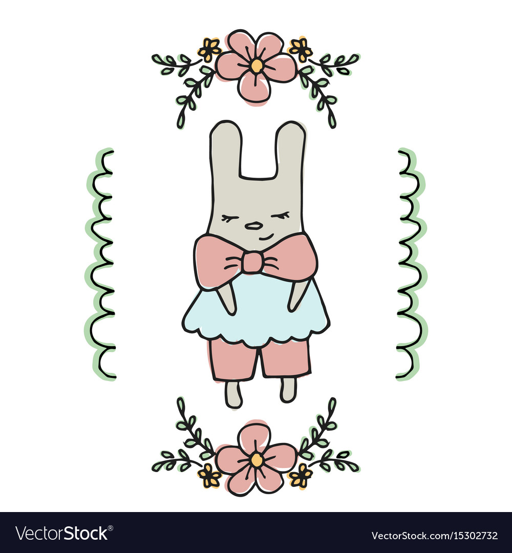 Cute little cartoon hare