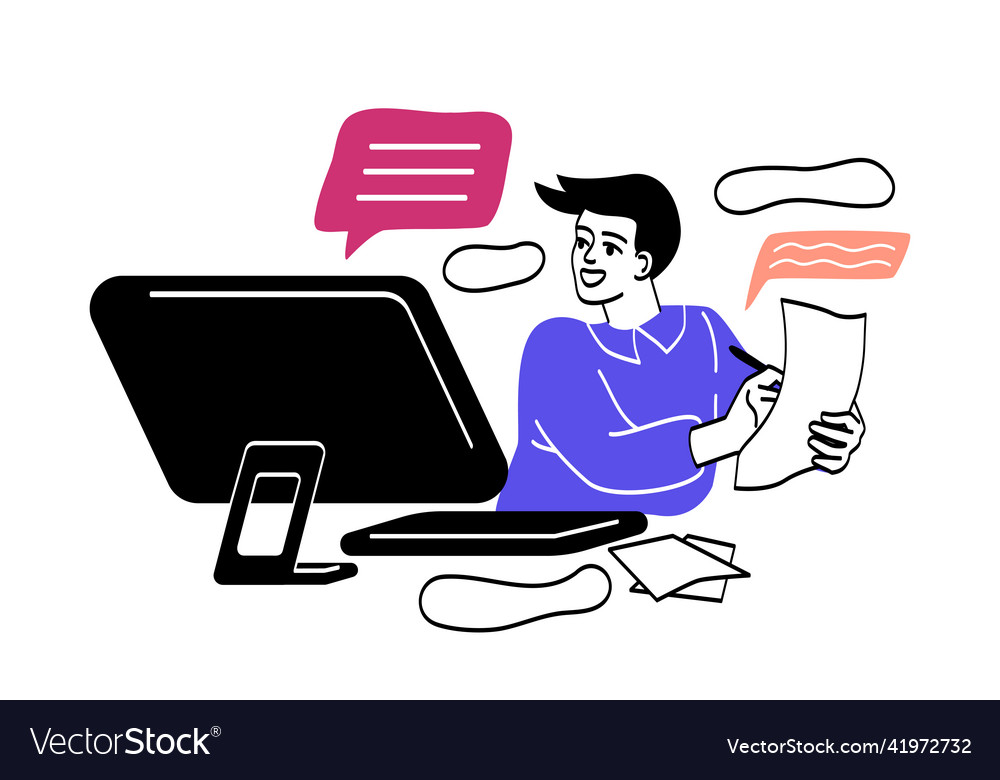 Freelancer working remotely abstract concept