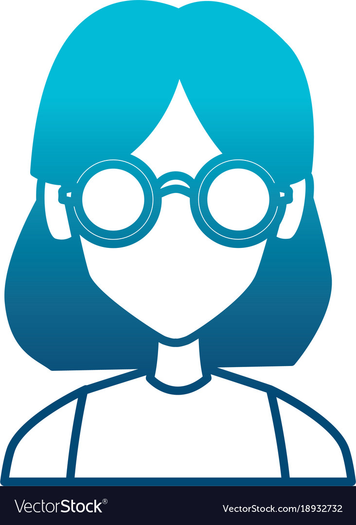 Geek girl with round frame glasses Royalty Free Vector Image