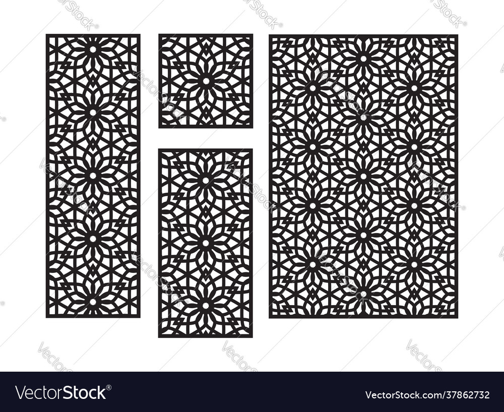 Islamic Arabic Cnc Laser Pattern With Flowers Vector Image Islamic Arabic Cnc Laser Pattern With Flowers Vector Image