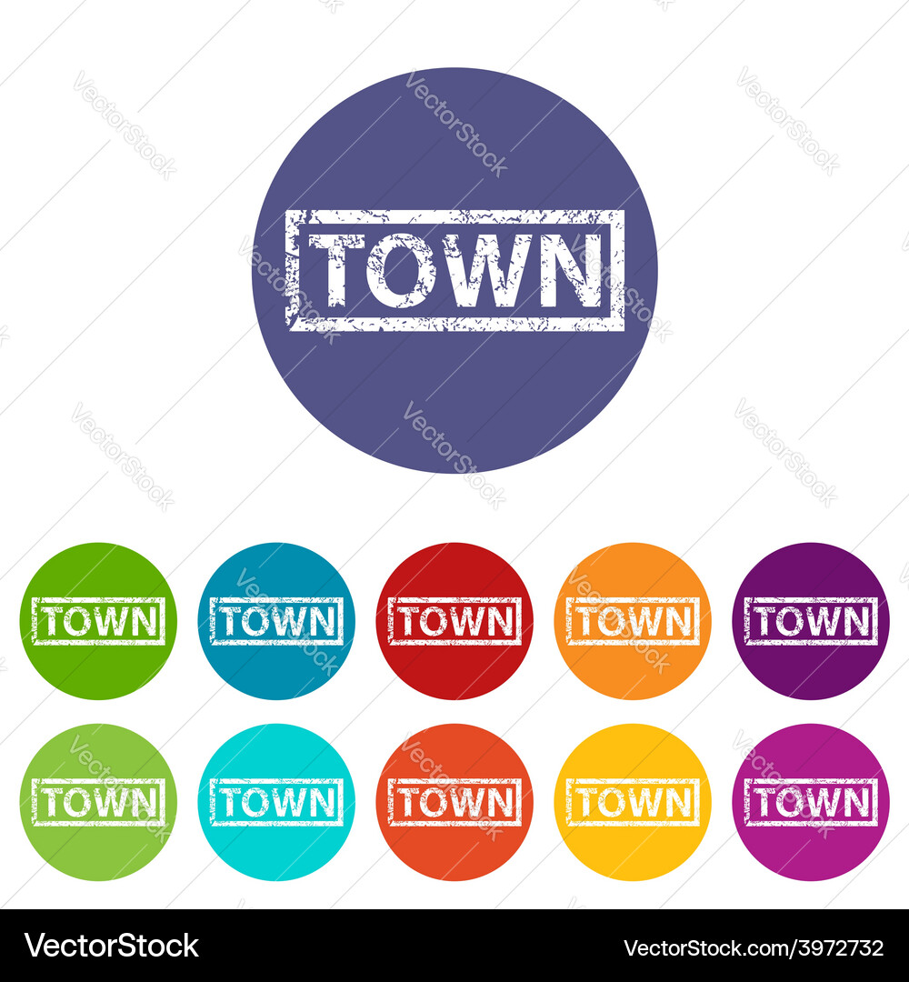 Town flat icon Royalty Free Vector Image - VectorStock