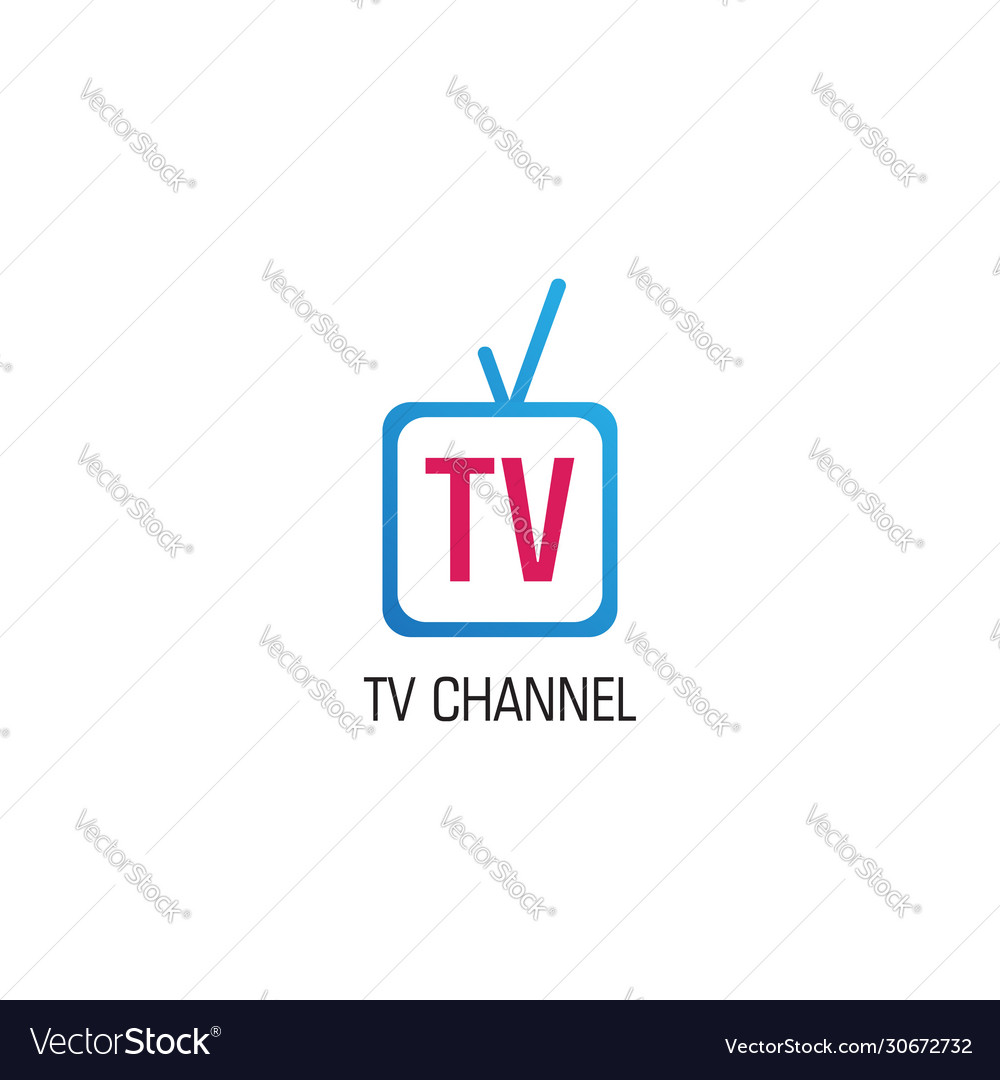 Tv channel logo design template Royalty Free Vector Image