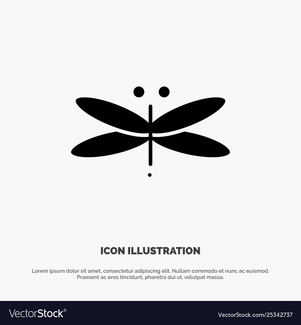 Dragon dragonfly dragons fly spring solid glyph Vector Image