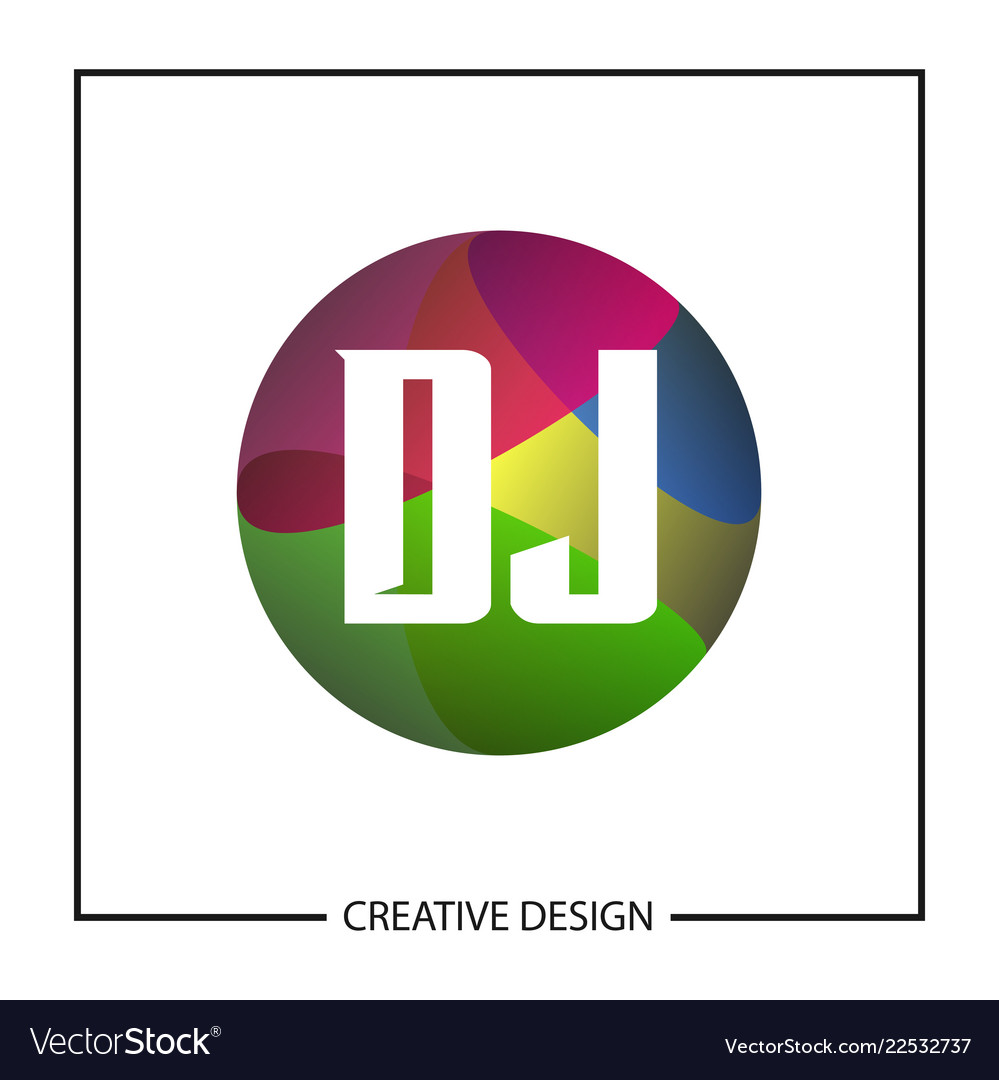 Initial letter dj logo template design