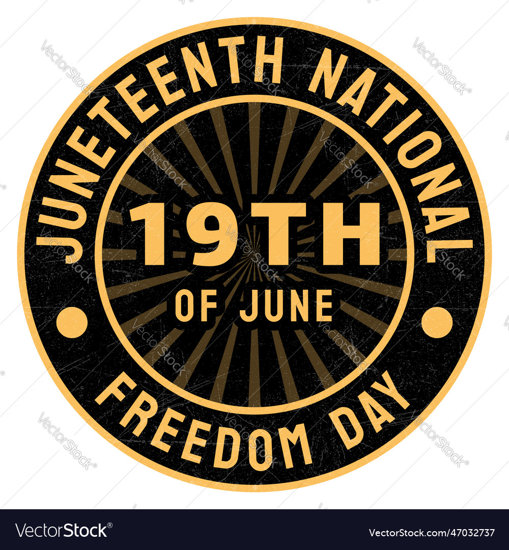 Juneteenth or june 19th day badge logo emblem