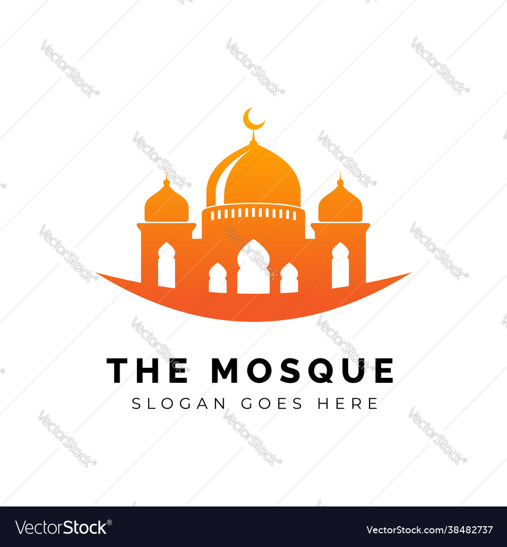 Mosque silhouette icon logo design