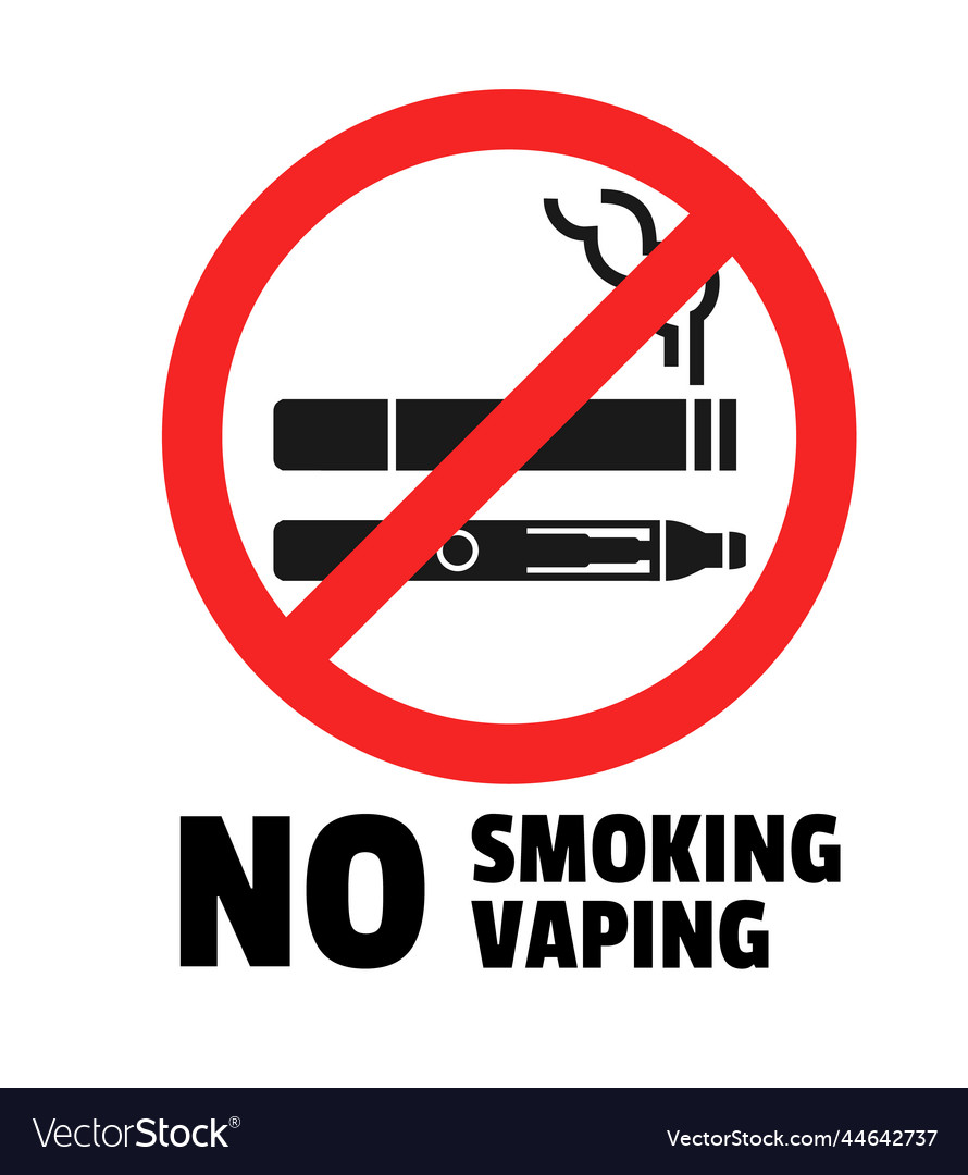No smoking and vaping prohibition sign flat Vector Image
