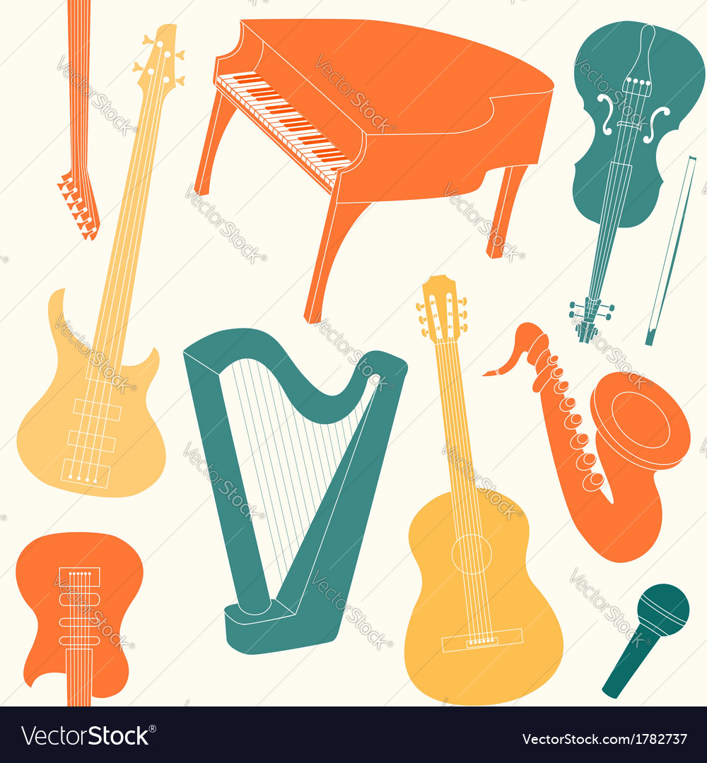 Seamless pattern with musical instruments