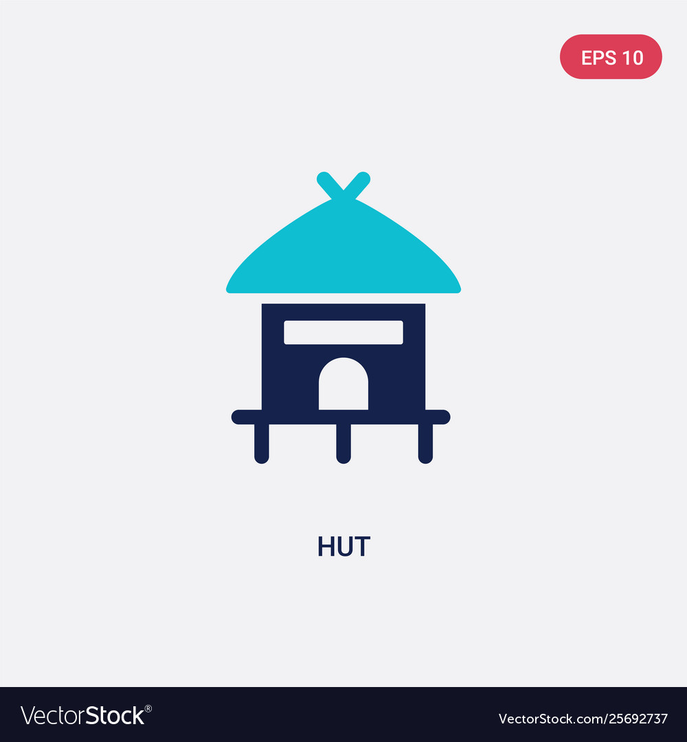 Two color hut icon from africa concept isolated