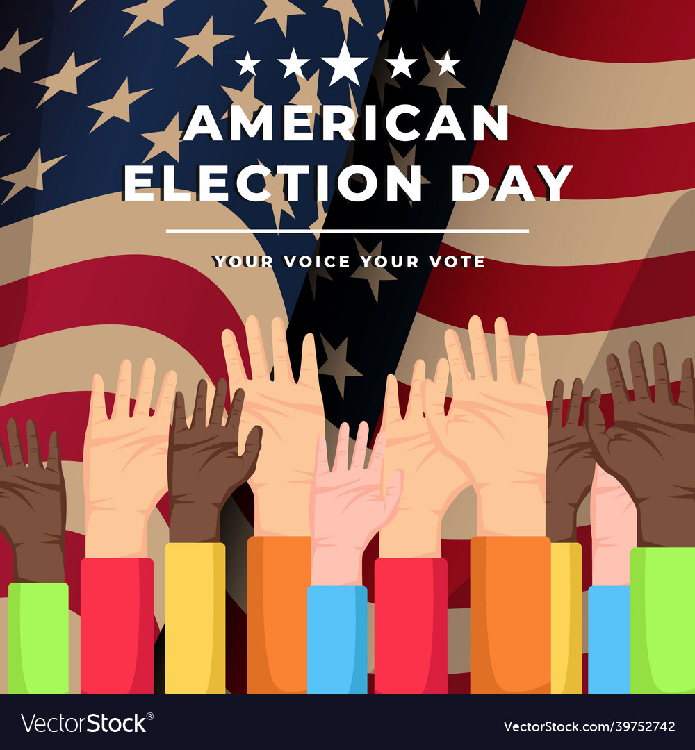 American election day background with raising