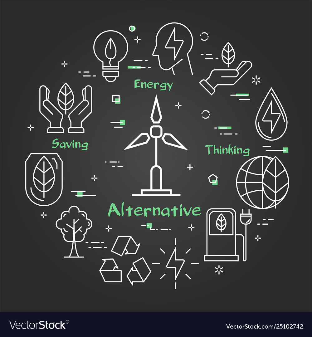 Black Linear Banner Wind Generator Royalty Free Vector Image