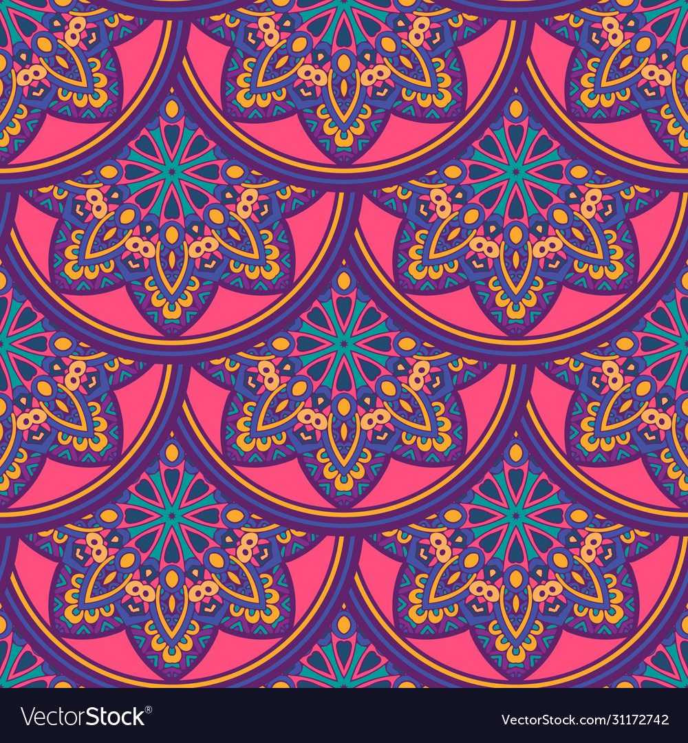 Festive Colorful Tribal Ethnic Seamless Pattern Vector Image