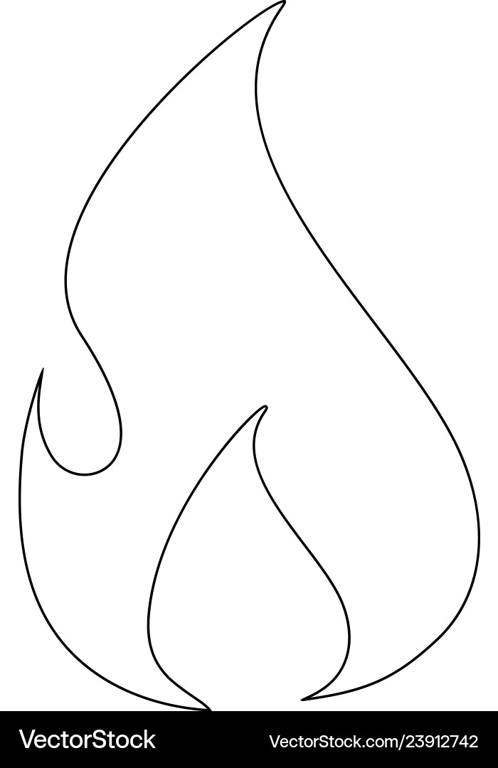Fire flame flat icon Royalty Free Vector Image