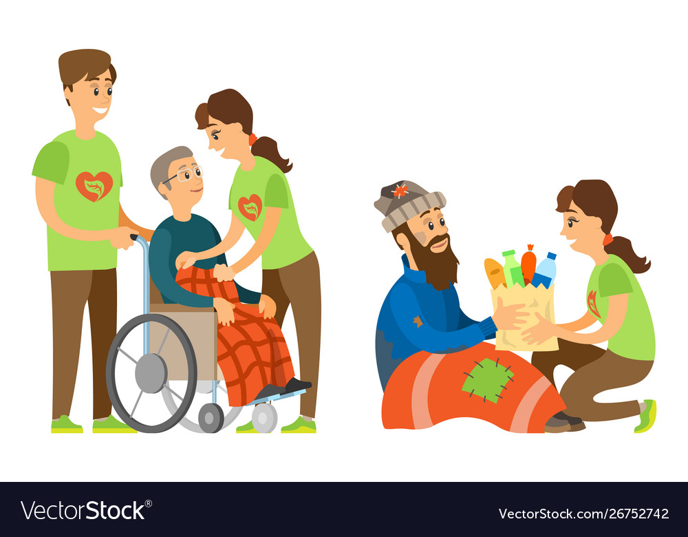 Handicapped And Vagrant Social Caring Royalty Free Vector handicapped-and-vagrant-social-caring-royalty-free-vector
