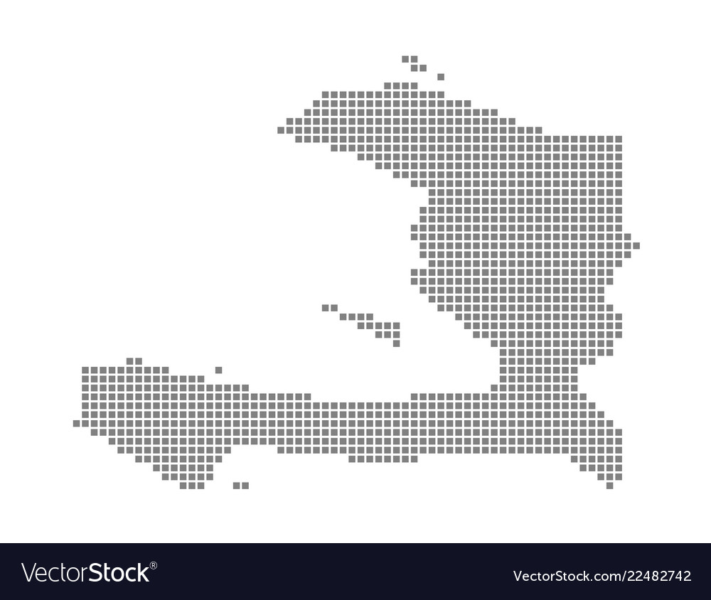 Pixel map of haiti dotted isolated Royalty Free Vector Image