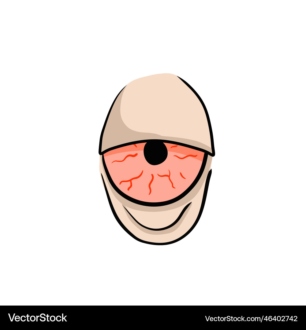 Red handdrawn eyes problem of insomnia Royalty Free Vector