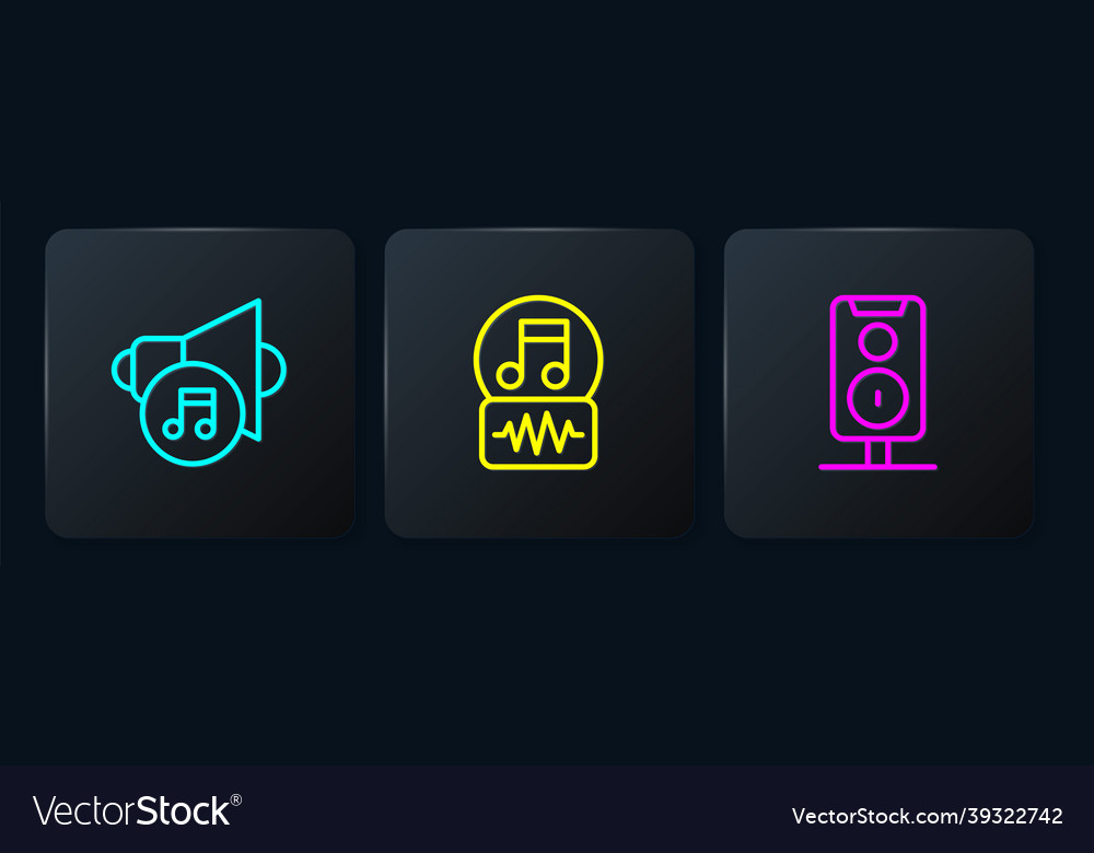 Set line speaker volume stereo speaker and music Vector Image