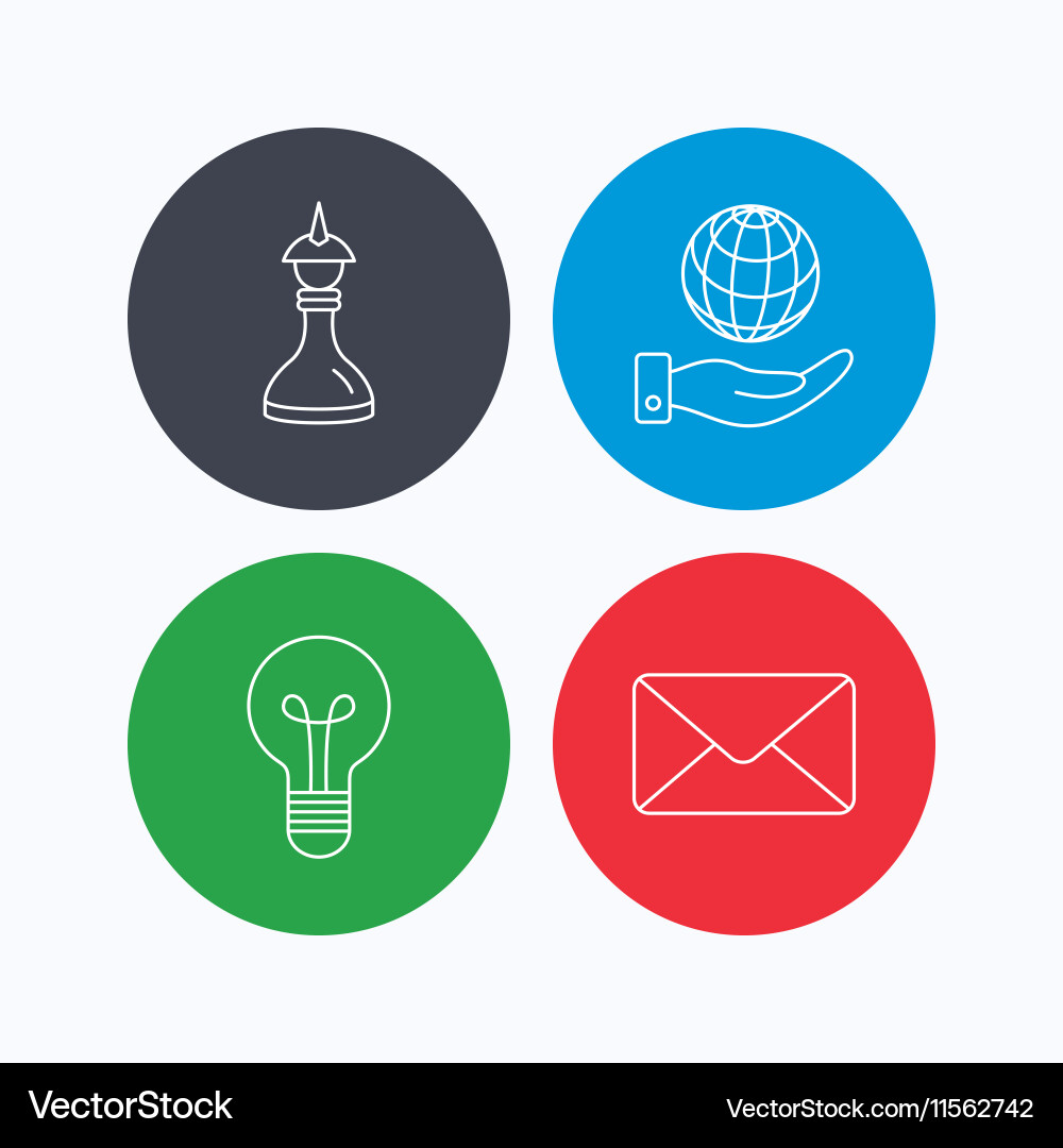 Strategy save planet and mail envelope icons Vector Image