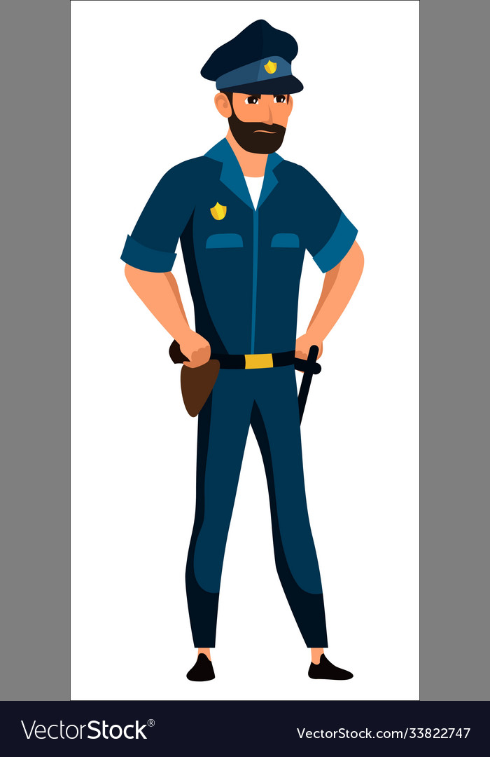 Character officer police Royalty Free Vector Image