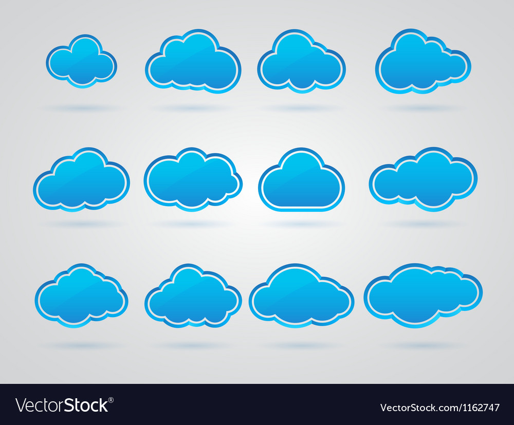 Collection blue clouds Royalty Free Vector Image