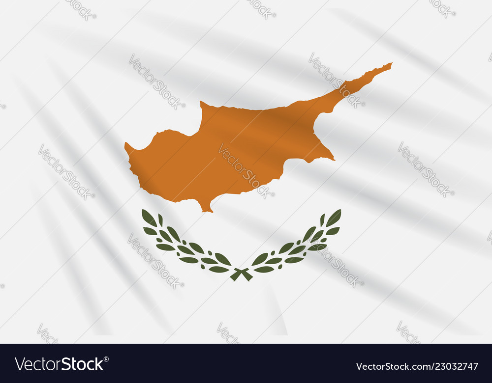 Flag of cyprus swaying in wind realistic Vector Image