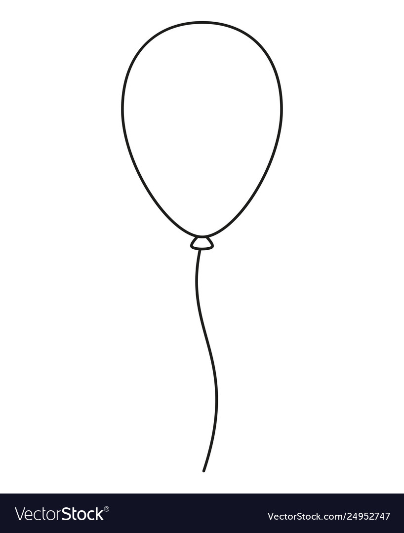 Line art black and white baloon Royalty Free Vector Image