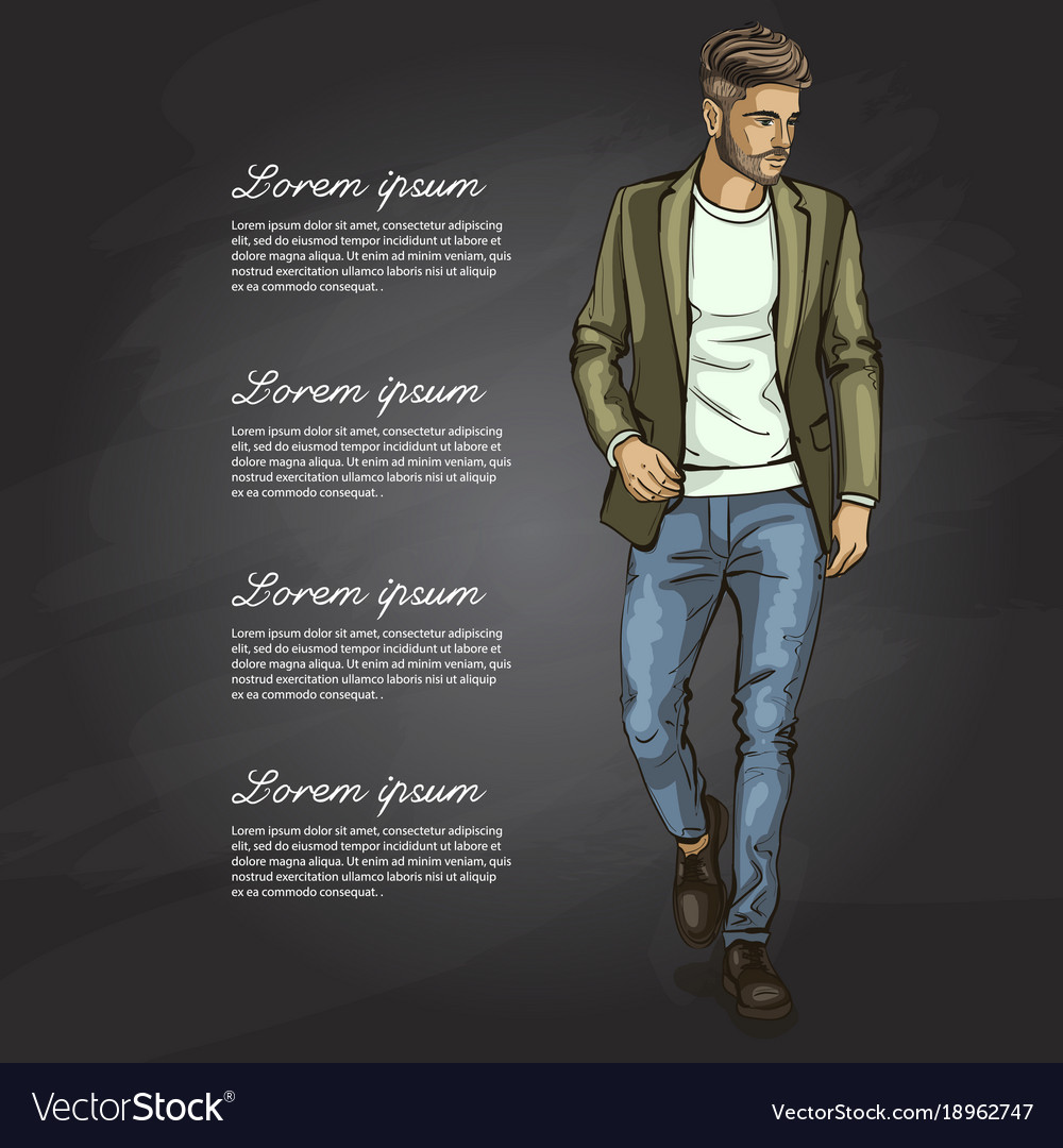 Man model Royalty Free Vector Image - VectorStock