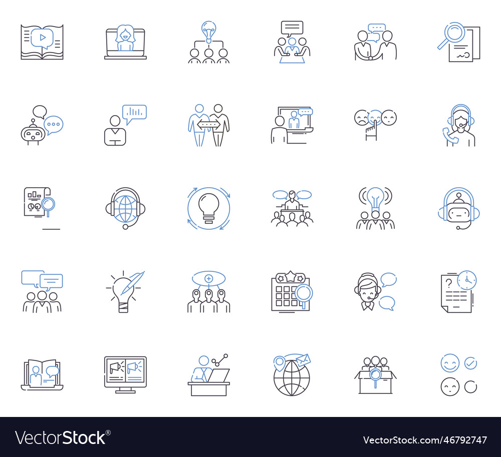 Querying and clarifications line icons collection